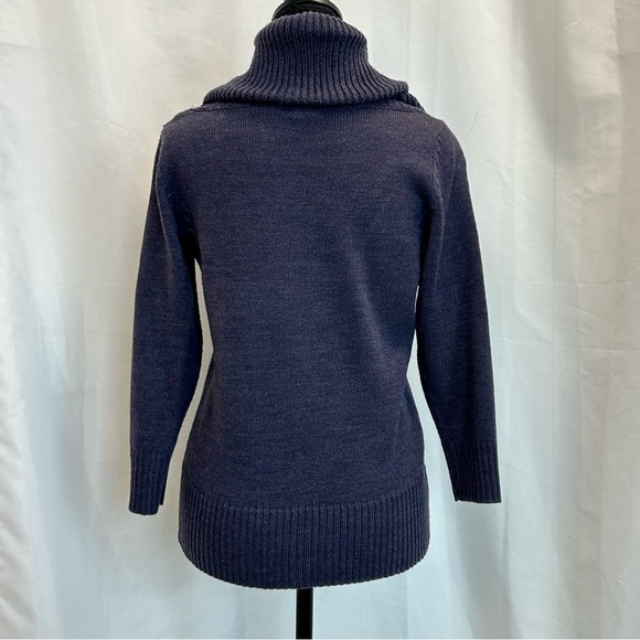 JOE Fresh purple chunky knit cowl neck sweater Sz S - Picture 2 of 7